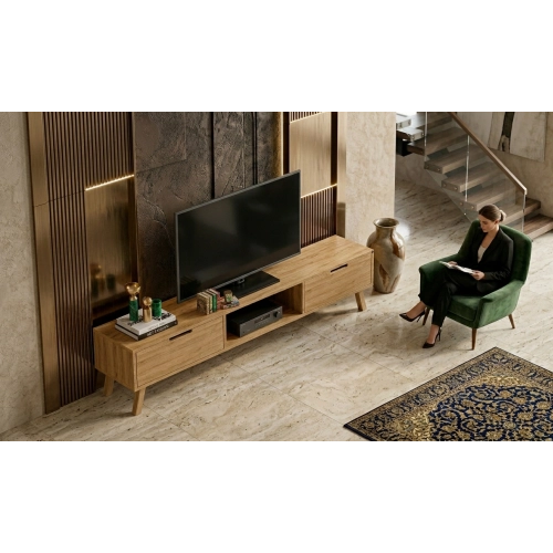 Szafka RTV-20 Drewno Lite Dąb Loft Lakier Rozmiary od 100 cm do 200 cm PREMIUM